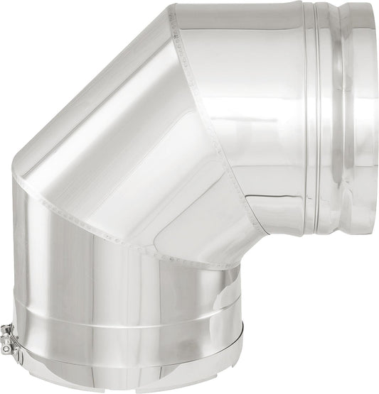 Double-walled exhaust system, 90° bend - DN 113 incl. clamp for negative pressure operation