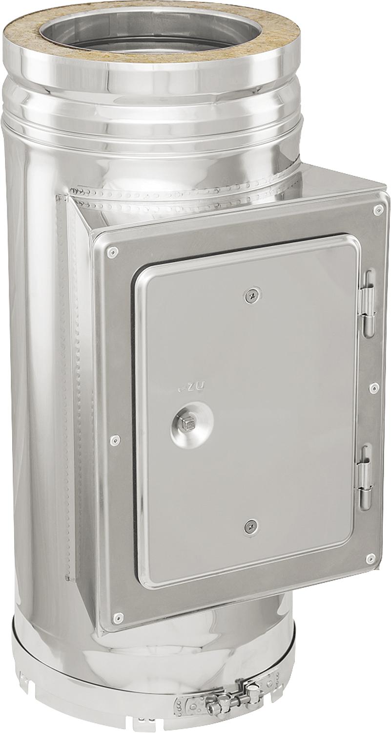 Double-walled exhaust system cleaning element DN 113 for negative pressure, incl. clamping band