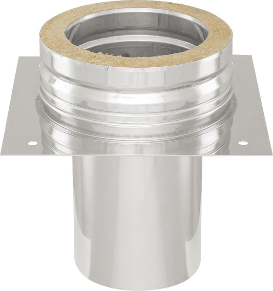 Transition to shaft extension, pipe stub plate 280x280mm, double pipe stub DN130