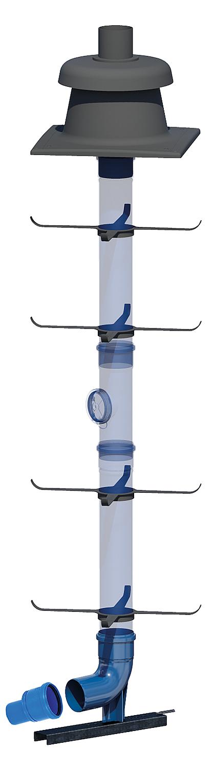 CondensBlue Basic Set 4 Rigid Shafts, with Expansion from DN 60 to DN 80