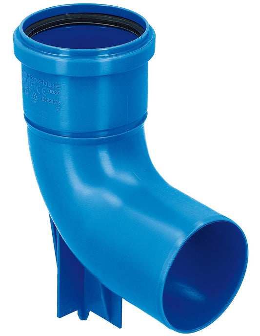 CondensBlue bend with support foot, single-walled, 87° DN 60