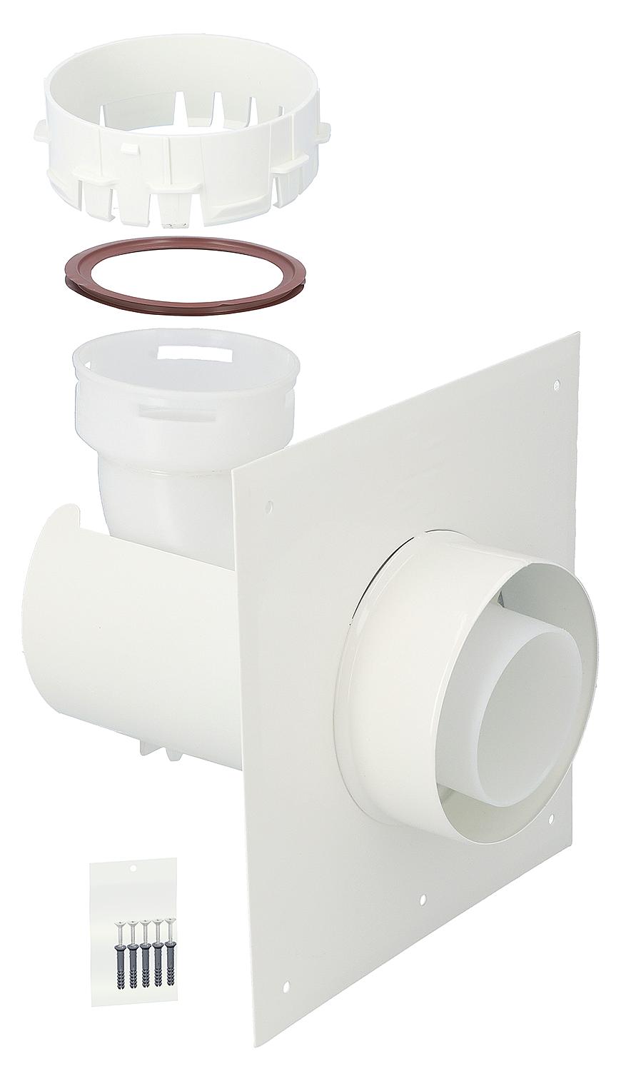 CondensBlue wall connection plate for flexible pipe, 87° AZ DN 60/100