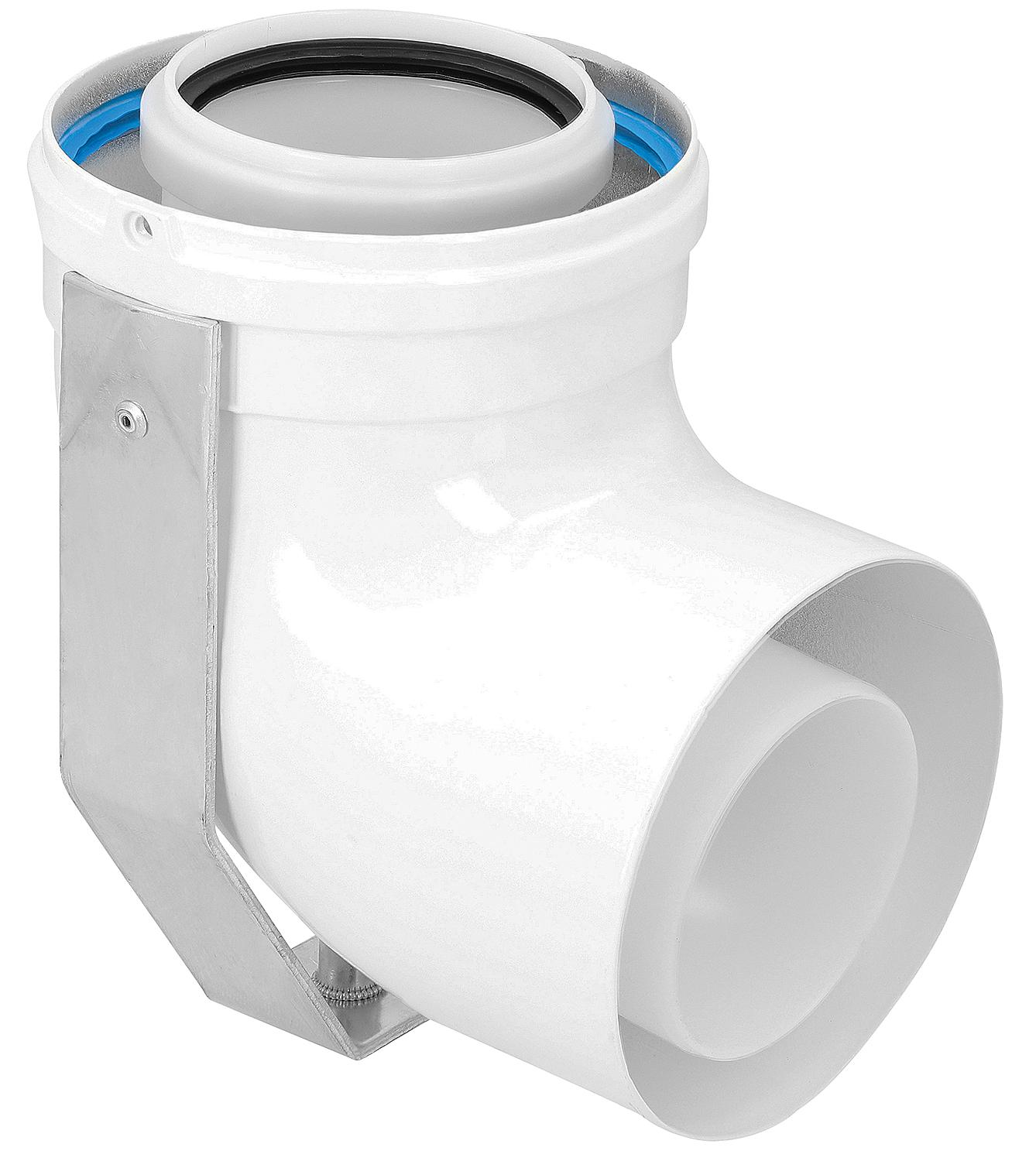 CondensBlue AZ bend 87° with support foot DN 60/100