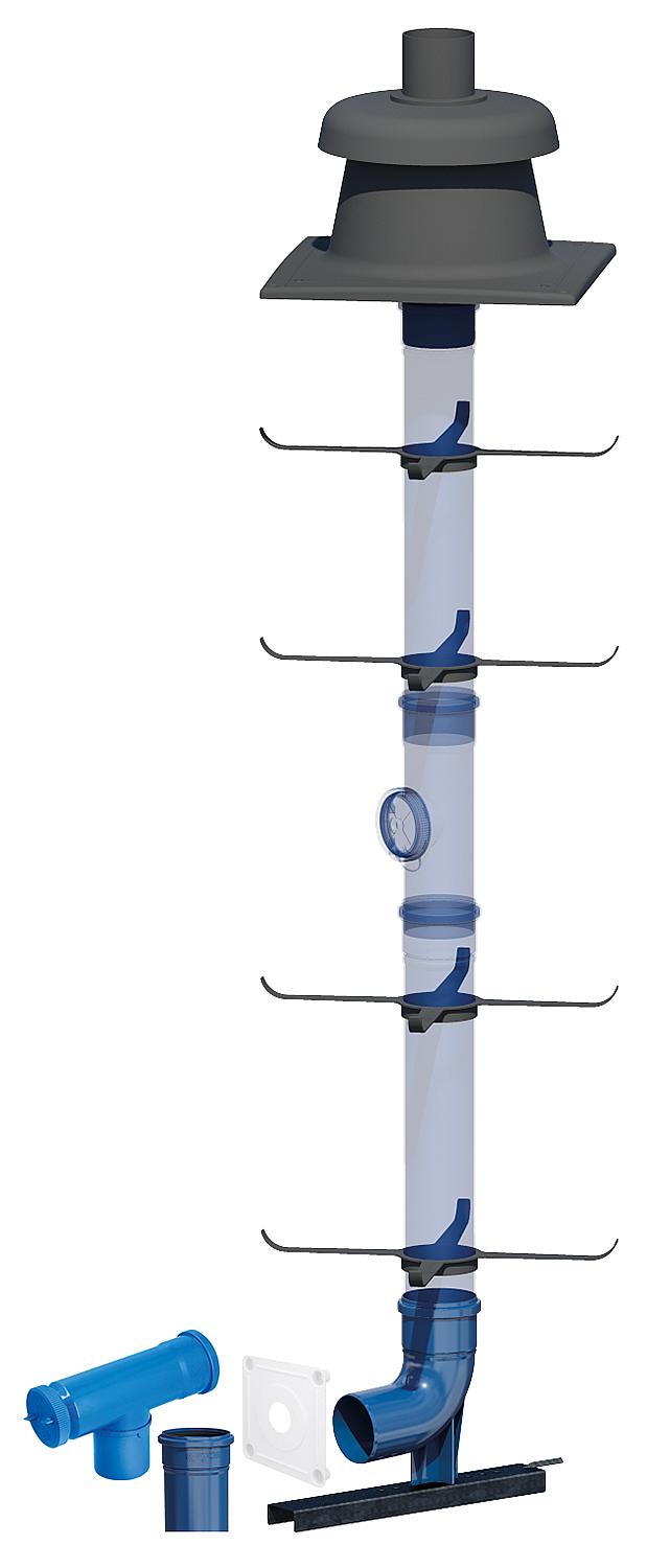 CondensBlue Basic Set 3 Shaft incl. connecting pipe, rigid single-walled DN 80