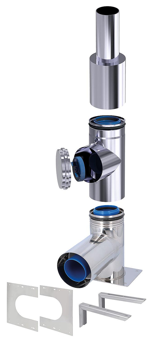 CondensBlue Basic Set 5 Exterior Wall, Stainless Steel DN 80/125