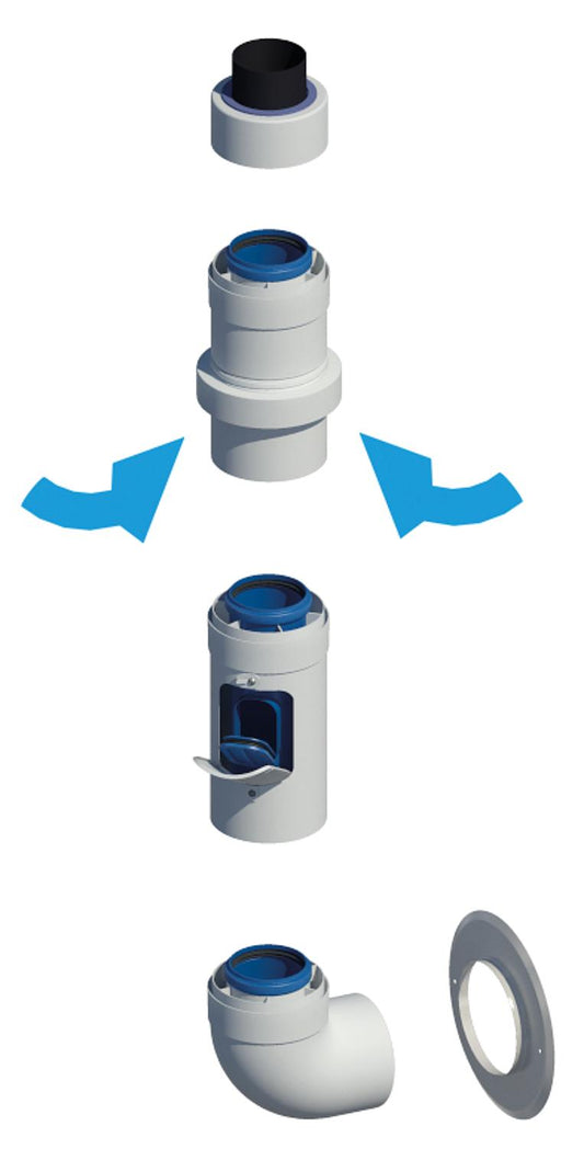 CondensBlue basic set 6 external wall, white AC-Z DN 80/125