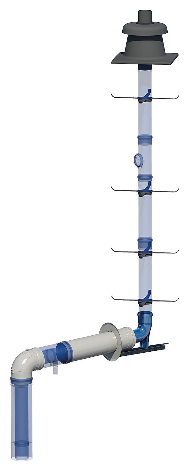 CondensBlue basic set 2 shaft including connecting cable, rigid double-walled DN 60 - 60/100