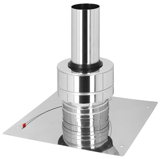 CondensBlue chimney shaft cover, stainless steel, flexible DN60 + flexible/rigid adapter