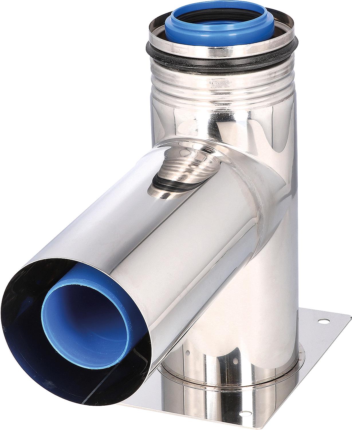 CondensBlue VA connection T-piece with air intake, rotatable DN 60/100