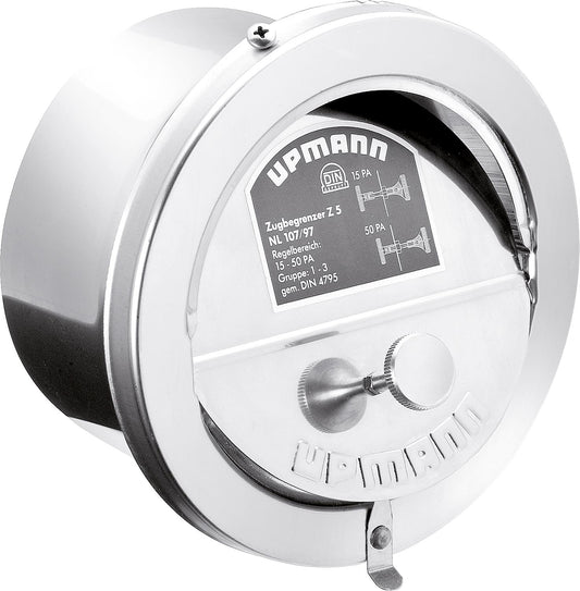 Upmann draft regulator V2A with round connection 130 mm