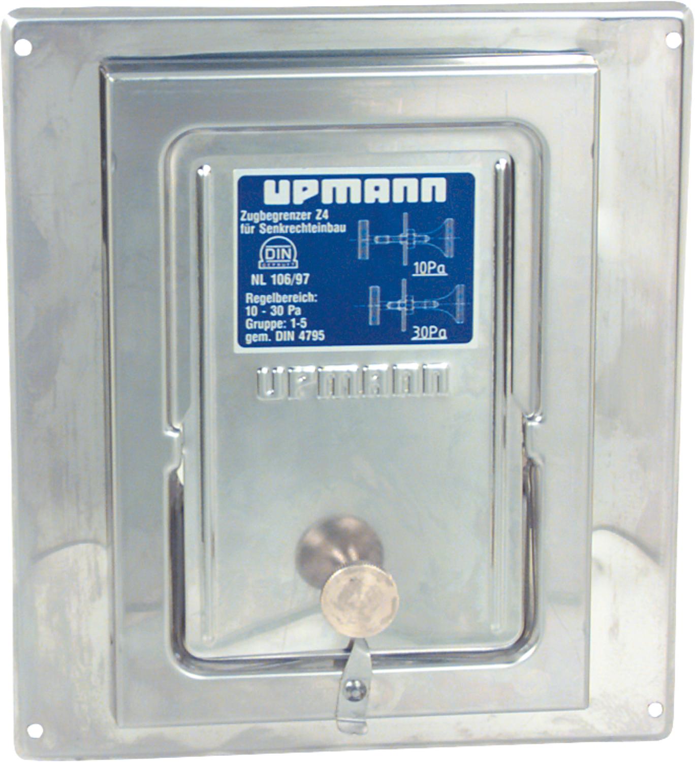 Draft regulator made of stainless steel, self-acting secondary air supply according to DIN 4795, type Z 4085, 14x20 cm