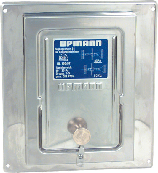 Draft regulator made of stainless steel, self-acting secondary air supply according to DIN 4795, type Z 4085, 14x20 cm