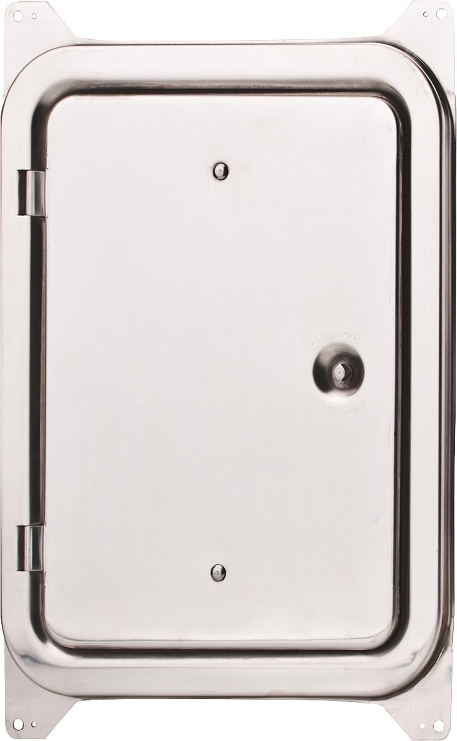 Porte de cheminée en acier inoxydable 19 x 27 cm avec supports de fixation