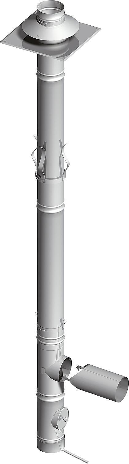 Single-wall exhaust system UNI-EW basic package DN 113 mm height 6 m
