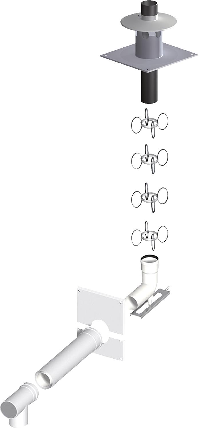 Plastic exhaust system basic set 1 60/100