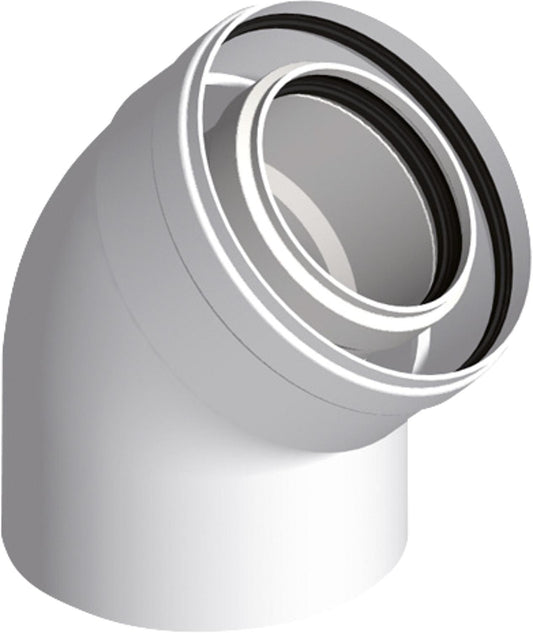 Plastic exhaust system elbow 45° - DN 60/100