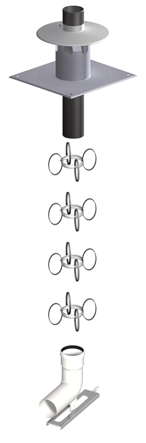 Plastic exhaust system basic set 3 - DN 60