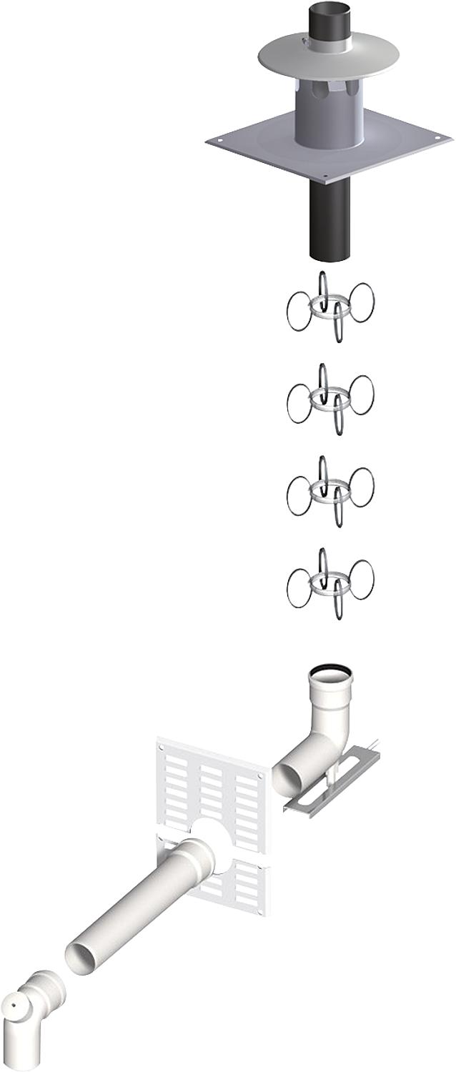 Plastic exhaust system basic set 4 - DN 60