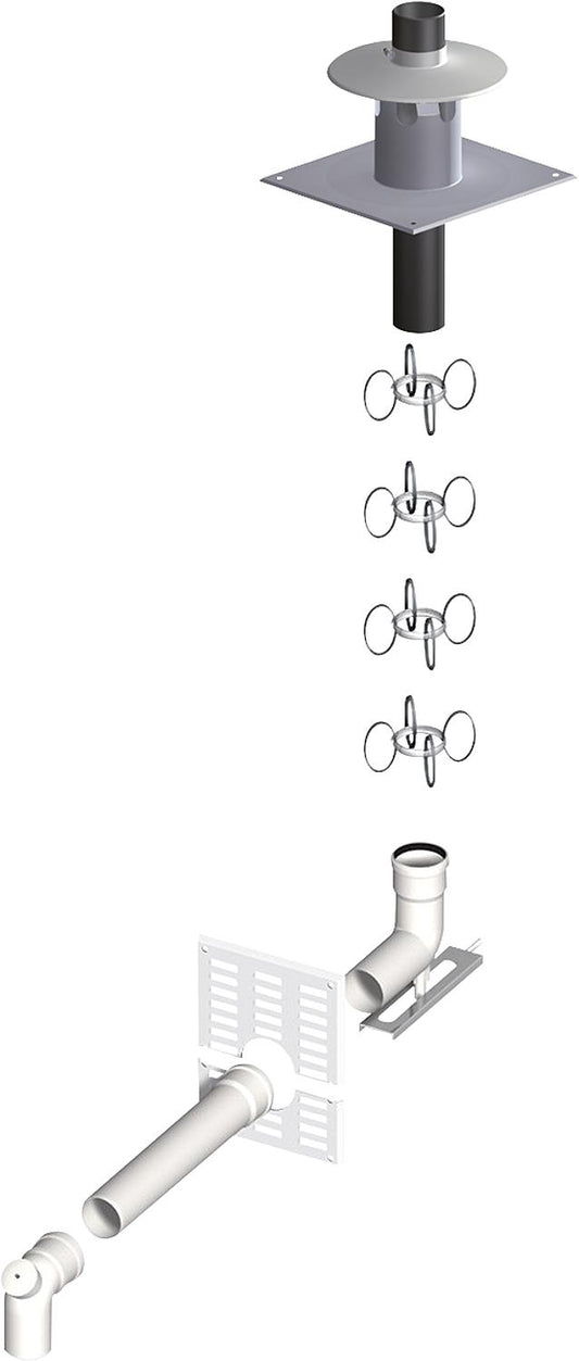 Plastic exhaust system basic set 4 - DN 60