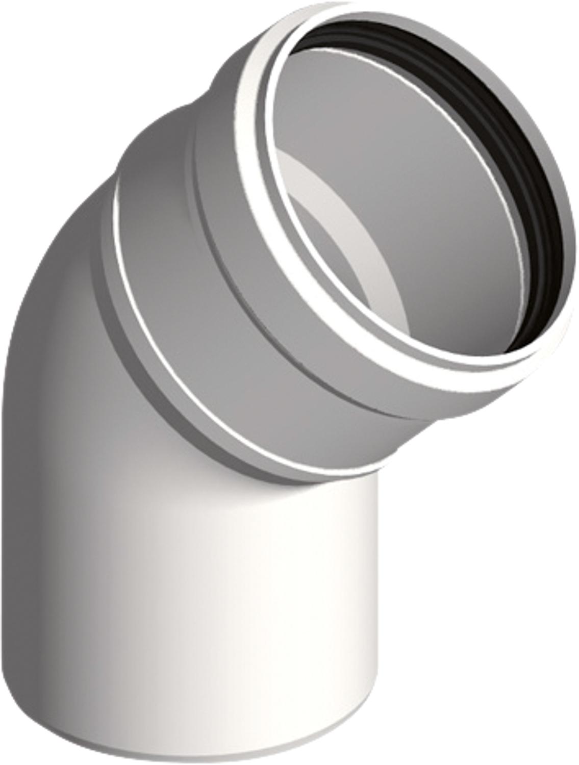 Plastic exhaust system elbow 45° - DN 60