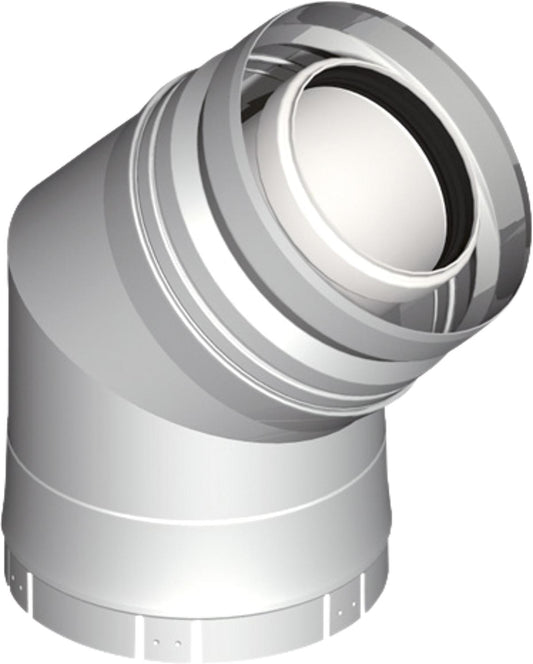 Plastic exhaust system elbow 45° - DN 080/125