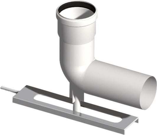 Plastic exhaust system shaft inlet with support DN 60