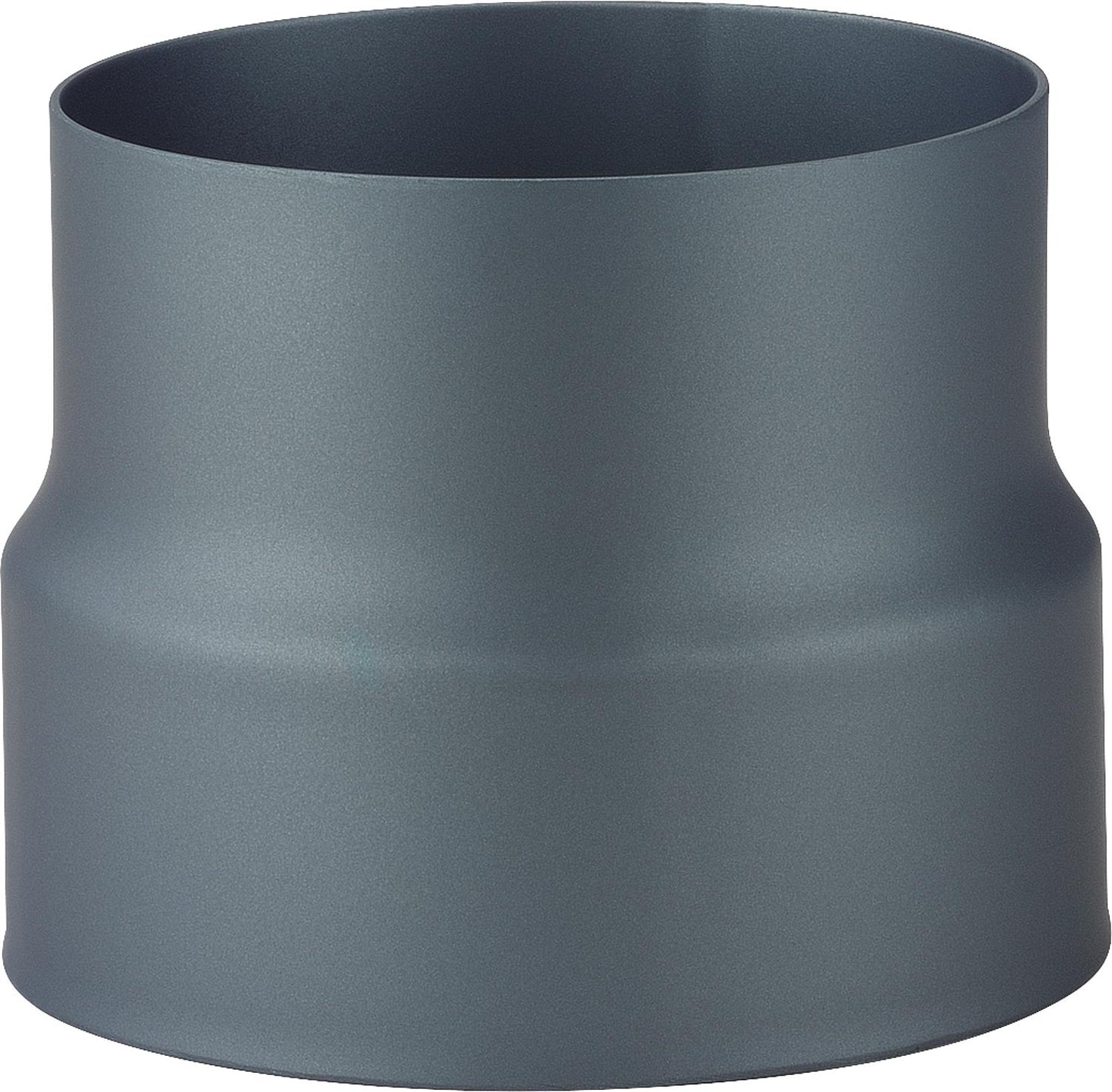 Painted reducer, black, DN150 socket to DN130 groove