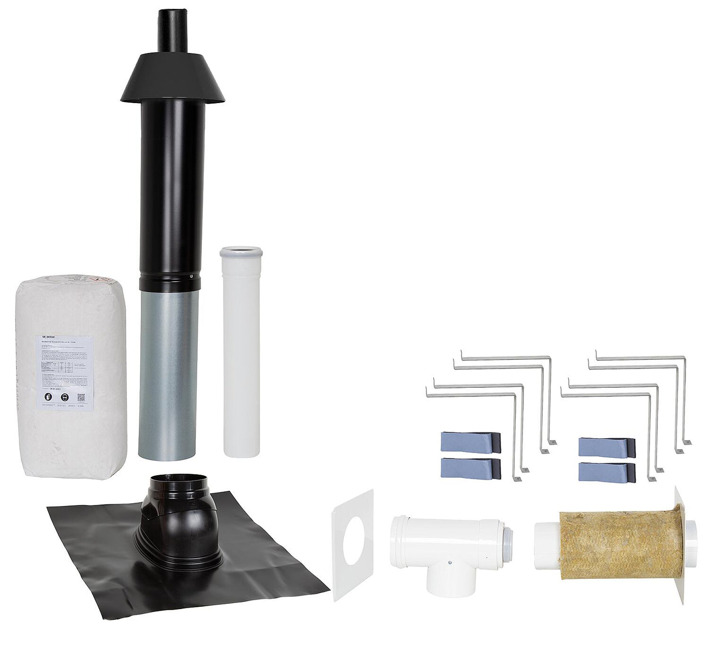 Basic package Porifix, pitched roof 5° - 25°, DN 60/100 red, 0.4m