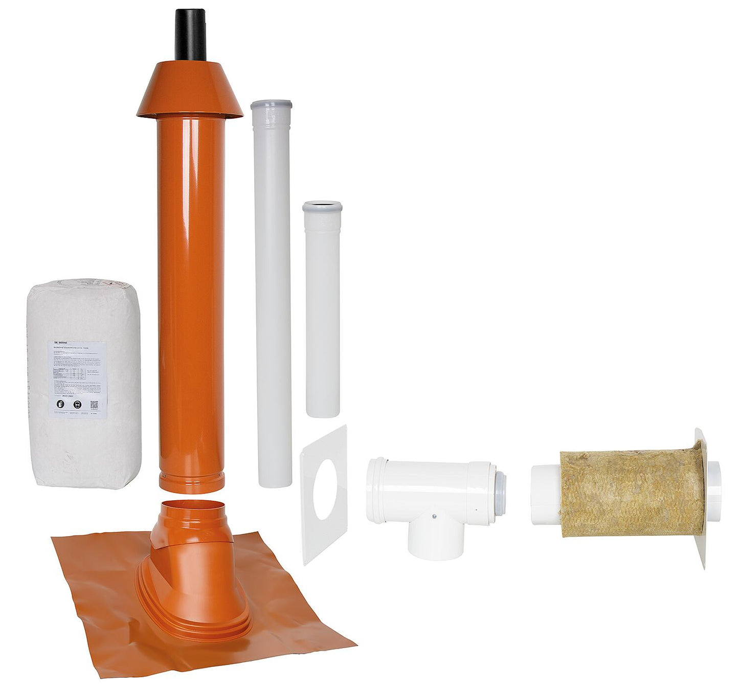 Basic package Porifix, pitched roof 5° - 25°, DN 60/100 red, 0.4m