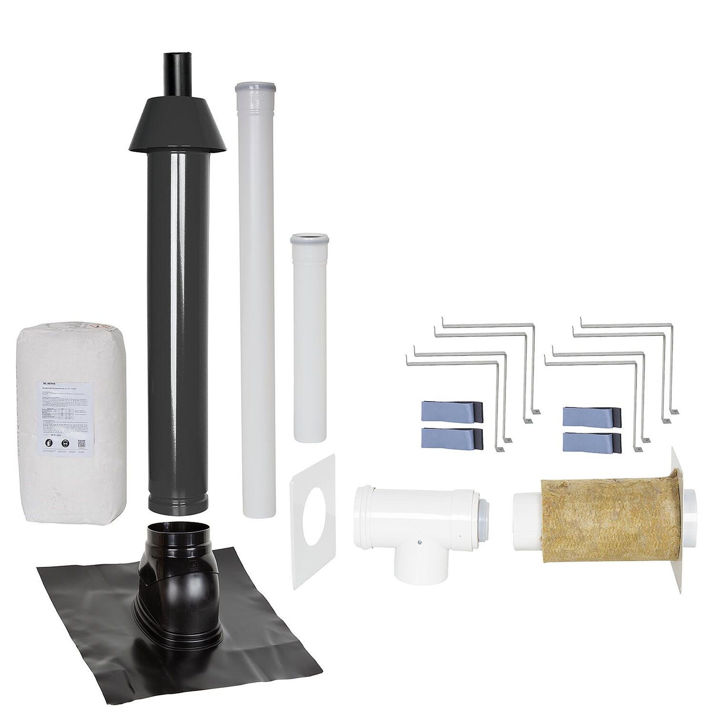 Basic package Porifix, pitched roof 25° - 45°, DN 60/100 red, 0.4m