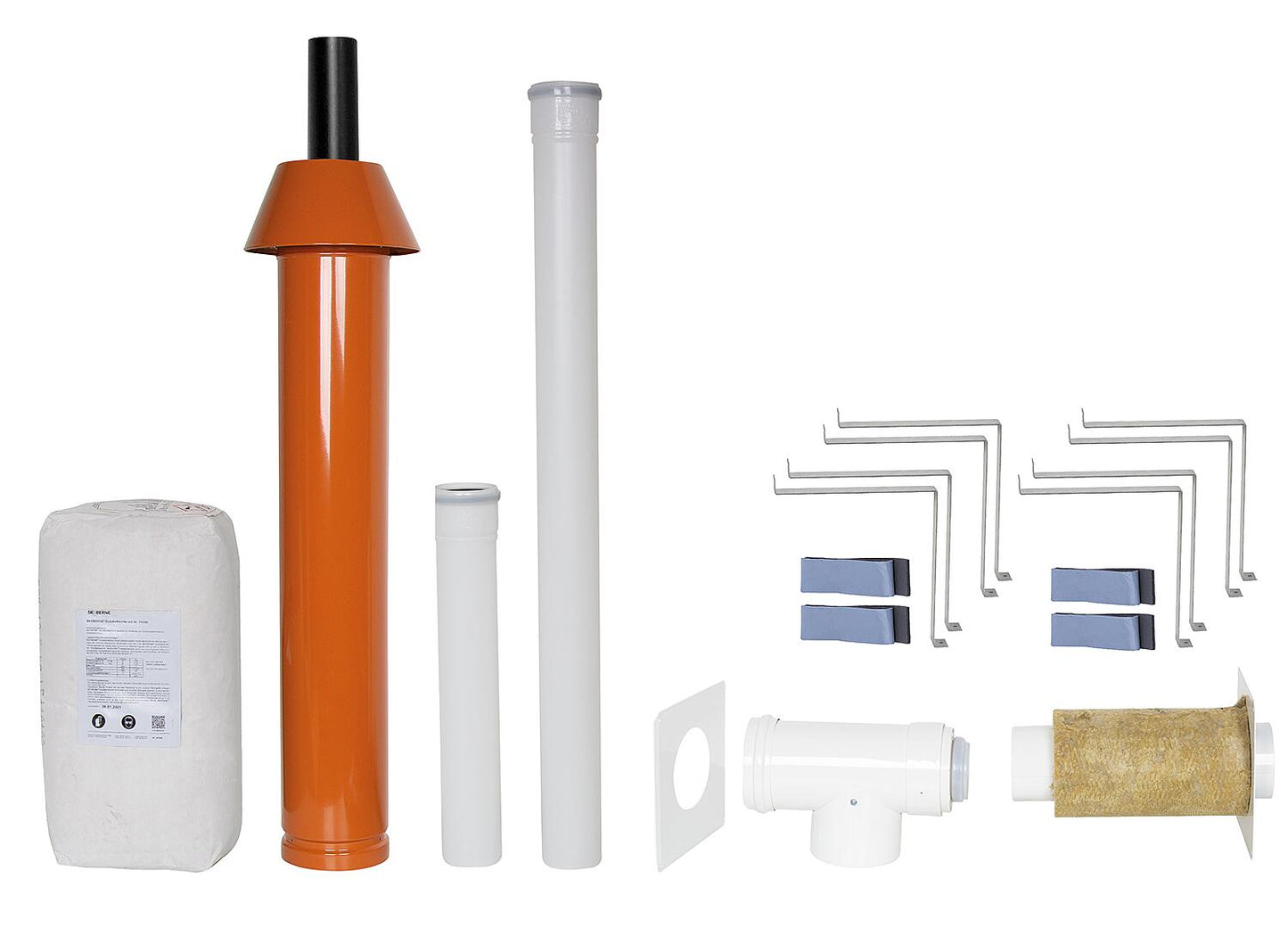 Basic package Porifix, pitched roof 35° - 55°, DN 60/100 red, 0.4m