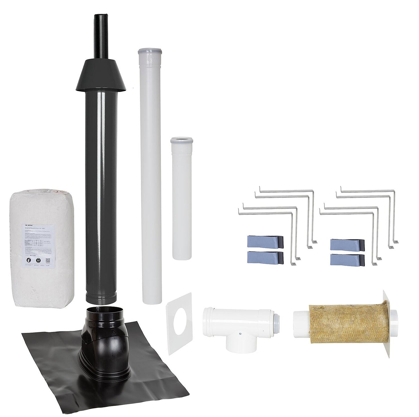 Basic package Porifix, pitched roof 35° - 55°, DN 60/100 red, 0.4m