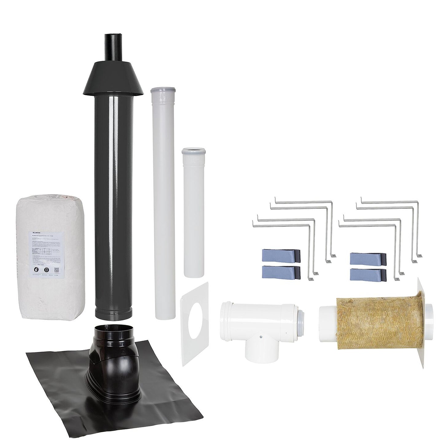 Basic package Porifix, pitched roof 5° - 25°, DN 60/100 red, 0.4m