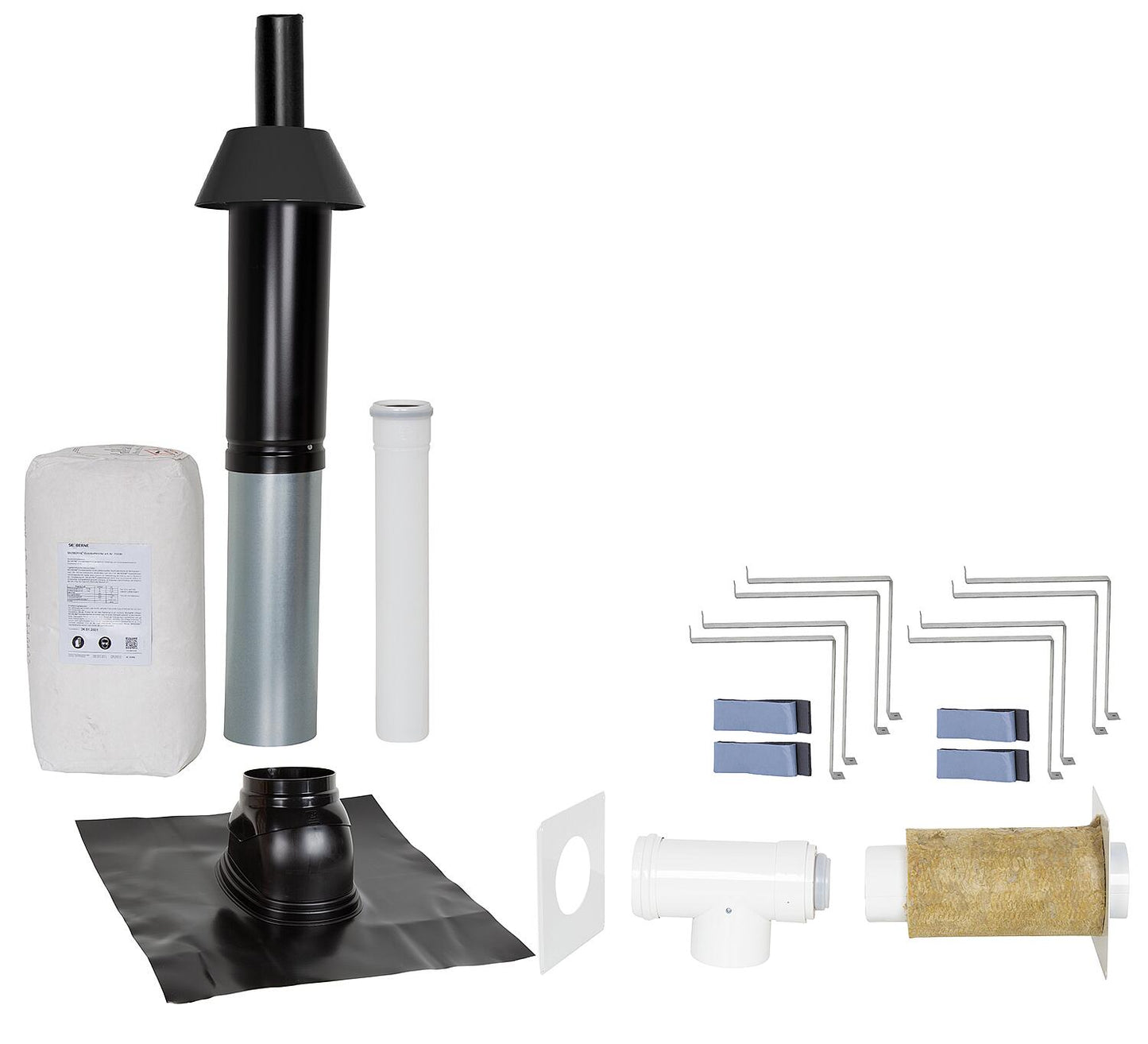 Basic package Porifix, pitched roof 25° - 45°, DN 60/100 red, 0.4m