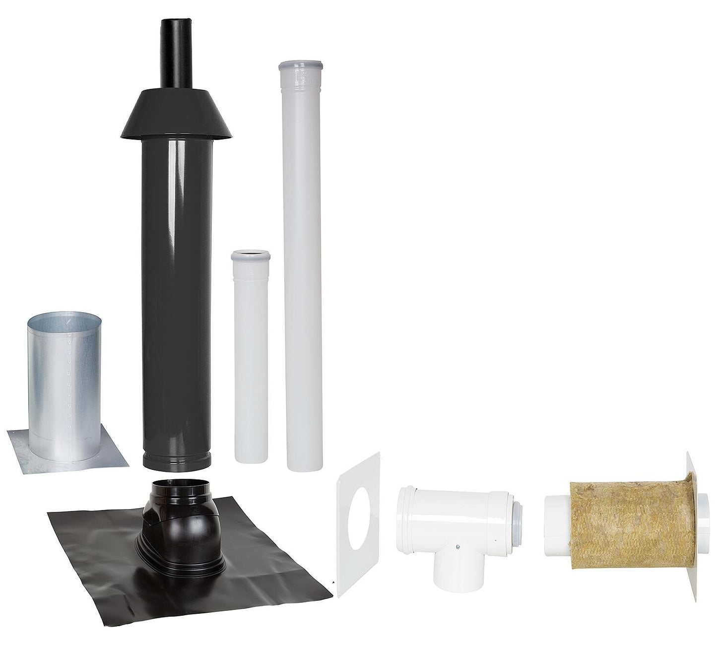 Basic package Unifix 165, pitched roof, 35 - 55°, DN 80/125 black, 1.0m