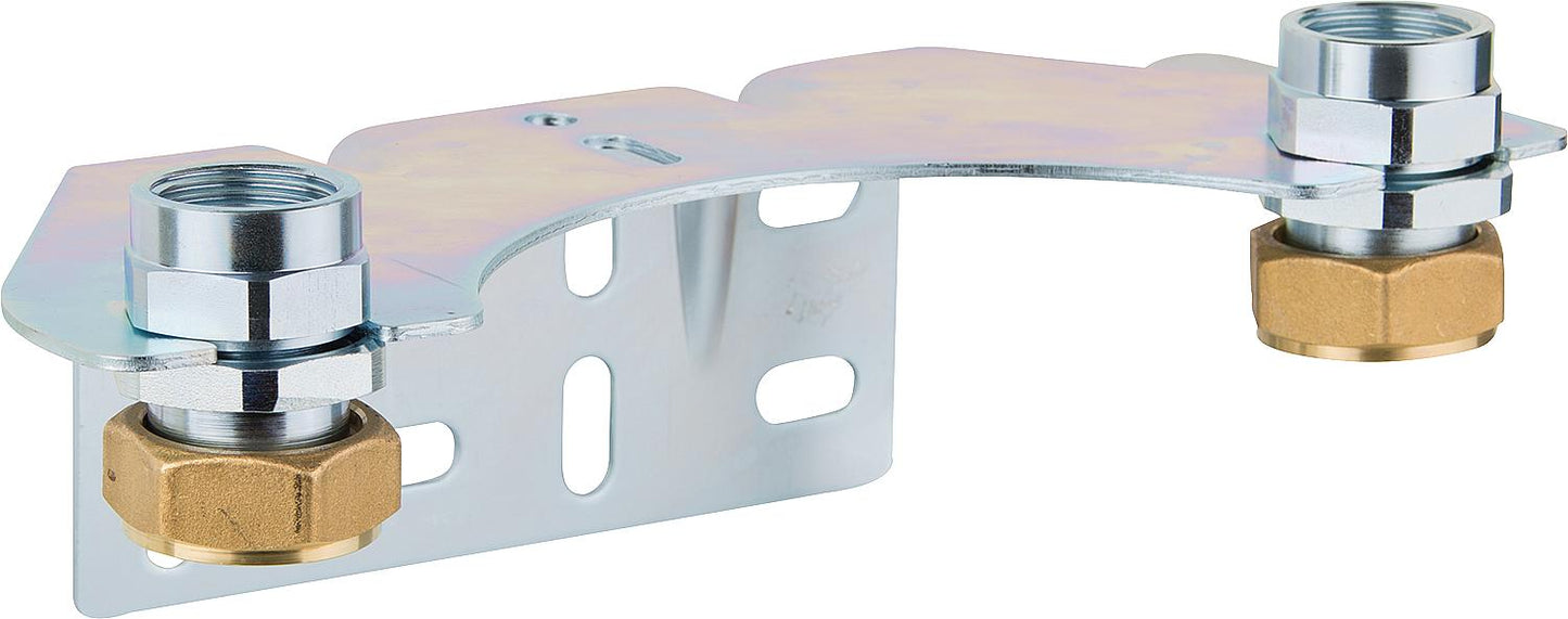 Mounting kit for two-pipe gas meters with screw connection for gas meter