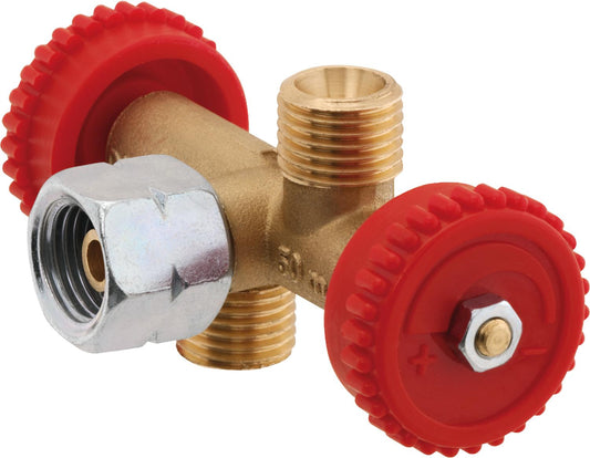 Vanne de dérivation à 2 voies G 1/4" LH-ÜM x (2x) G 1/4" LH-KN