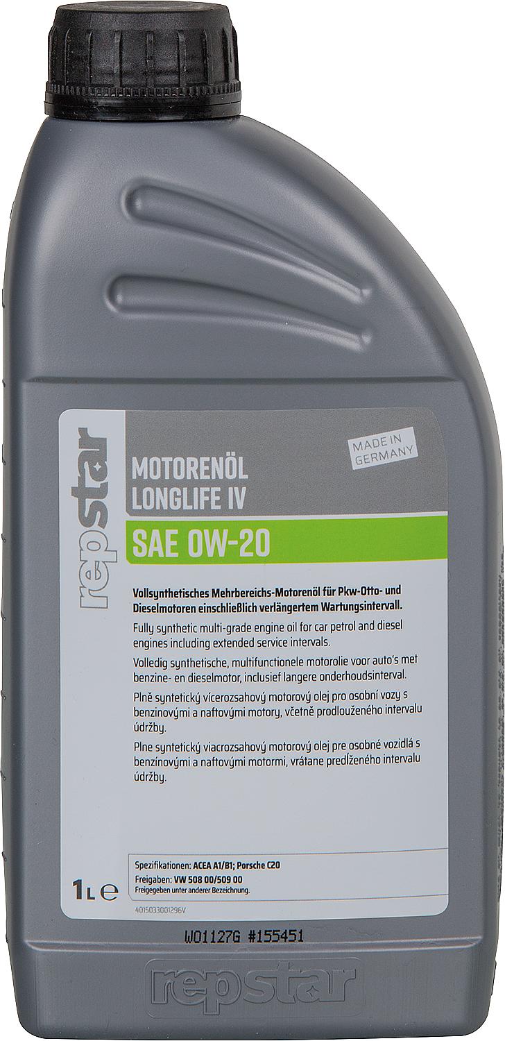 REPSTAR SAE OW-20 Longlife IV engine oil, 1 liter bottle