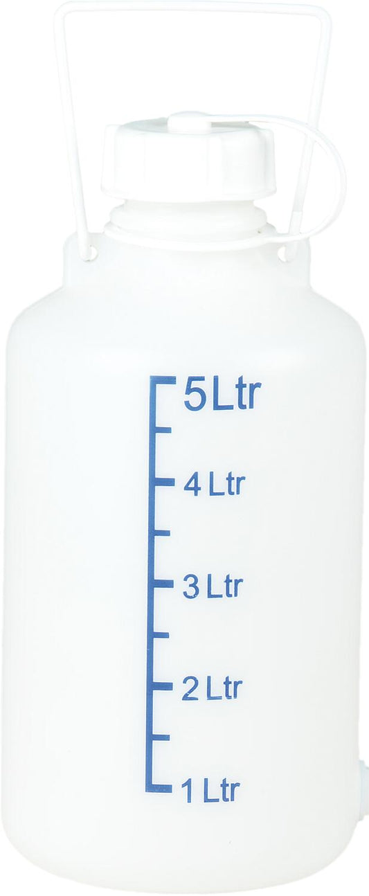 Balloon/storage container, natural, 5 liters, with scale, dimensions: 167x348mm