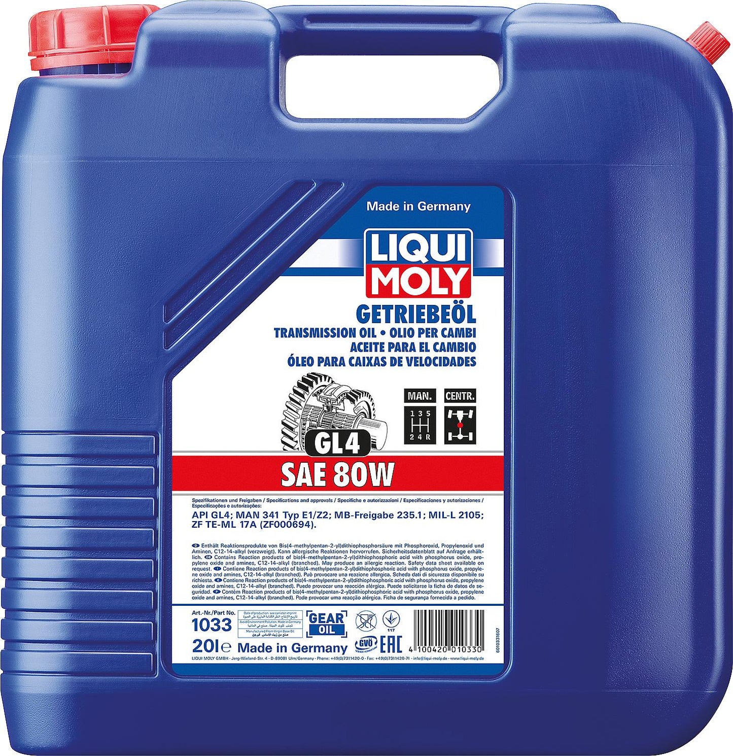 LIQUI MOLY gear oil (GL4) SAE 80W, 1l bottle