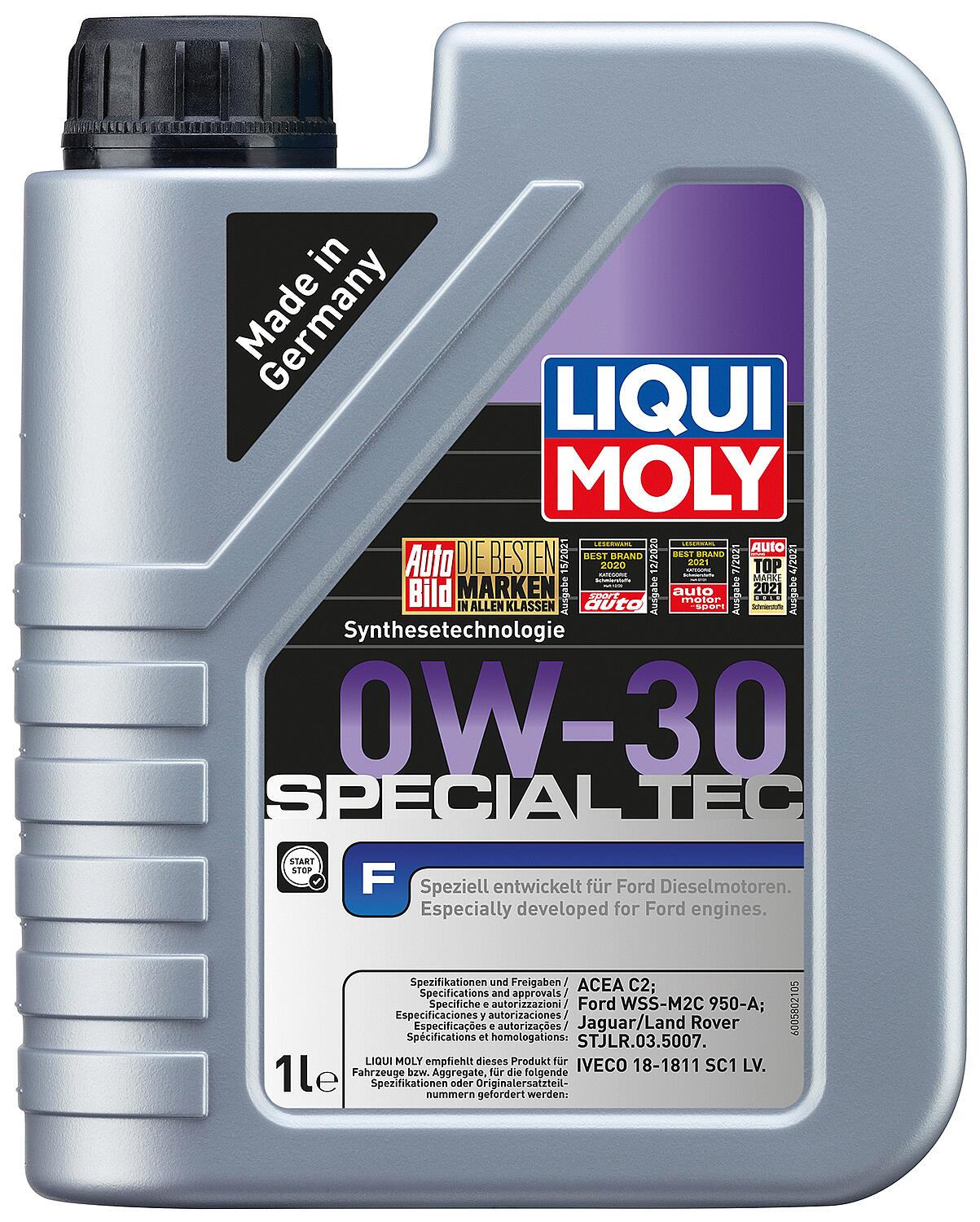 LIQUI MOLY Special Tec F 0W-30 low-friction engine oil, 1 liter canister