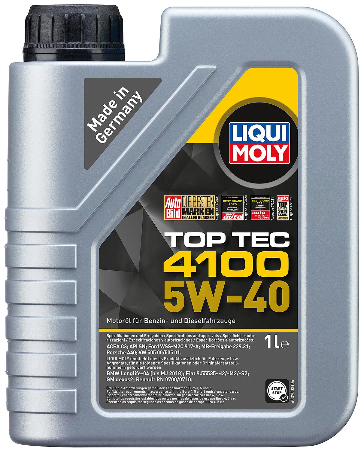 Huile moteur LIQUI MOLY Top Tec 4100 5W-40