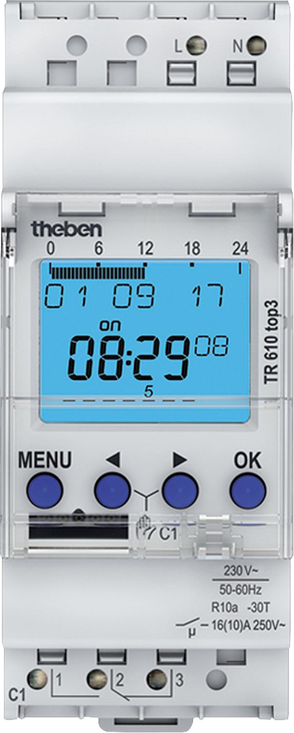 Theben TR 610 top 3 digital timer, 24 hours/7 days