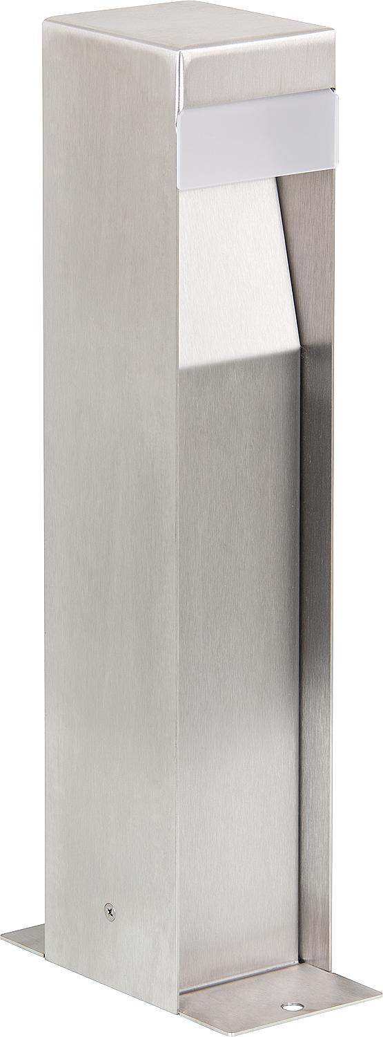 Garden light made of brushed stainless steel, LED 1.8W - 200lm, 2x Schuko sockets, 400mm high