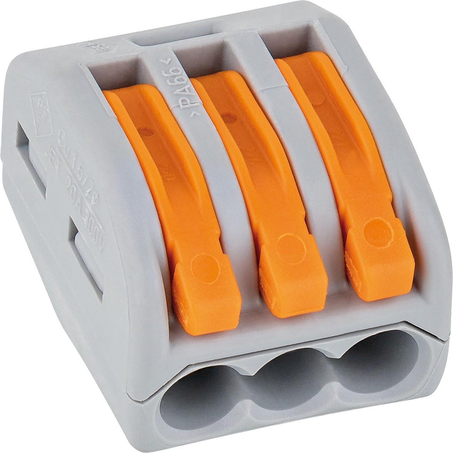 Bornier 222, bornier à 5 conducteurs, gris, conditionnement : 40