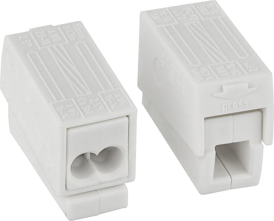 Lighting terminal 224, 2-conductor lighting terminal, color: white, 2x1.0-2.5 mm², pack size: 100