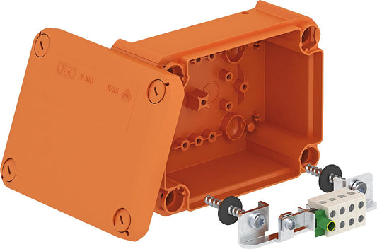 OBO FireBox T100E cable junction box, 150x116x67 mm, pastel orange