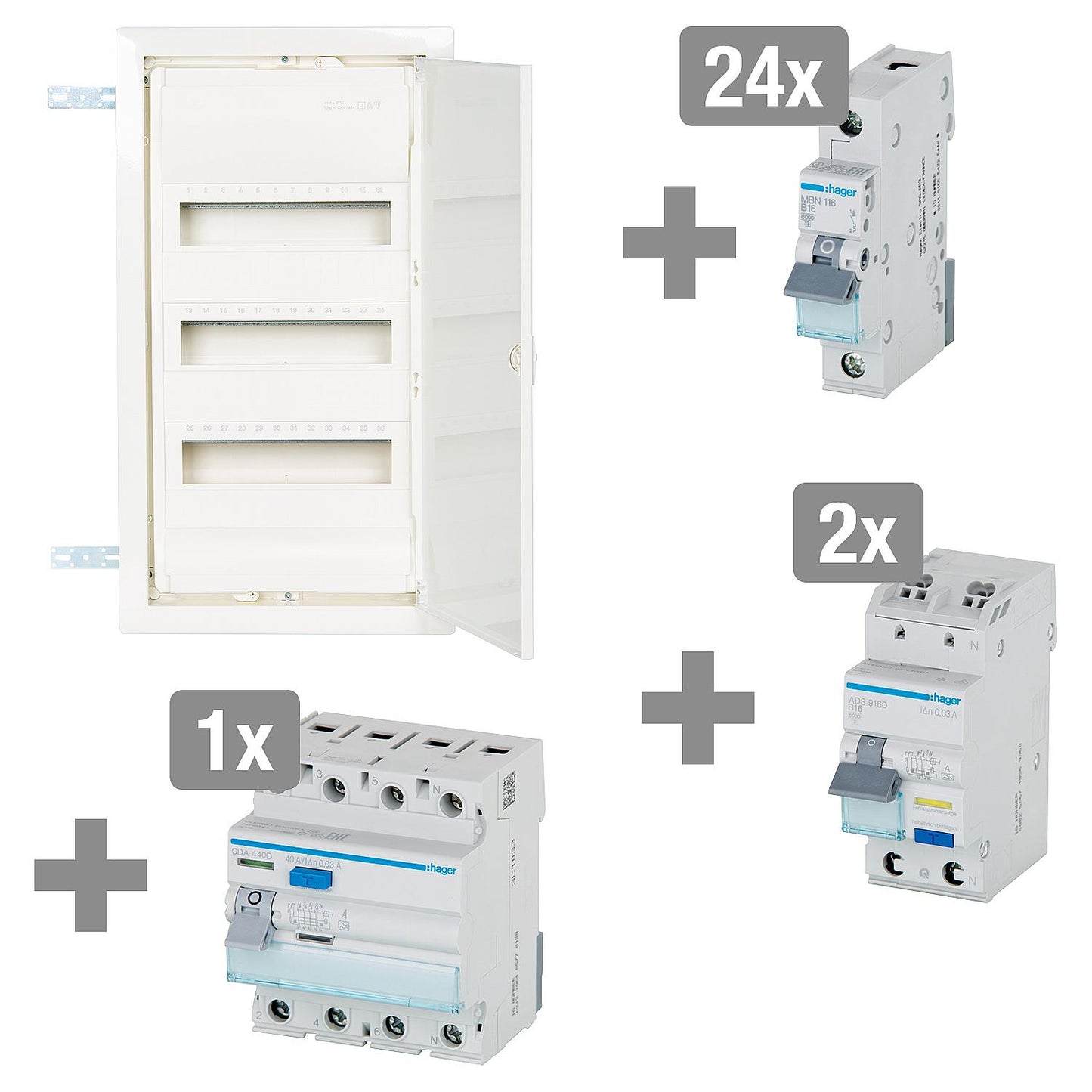 Hager 28-piece distribution package