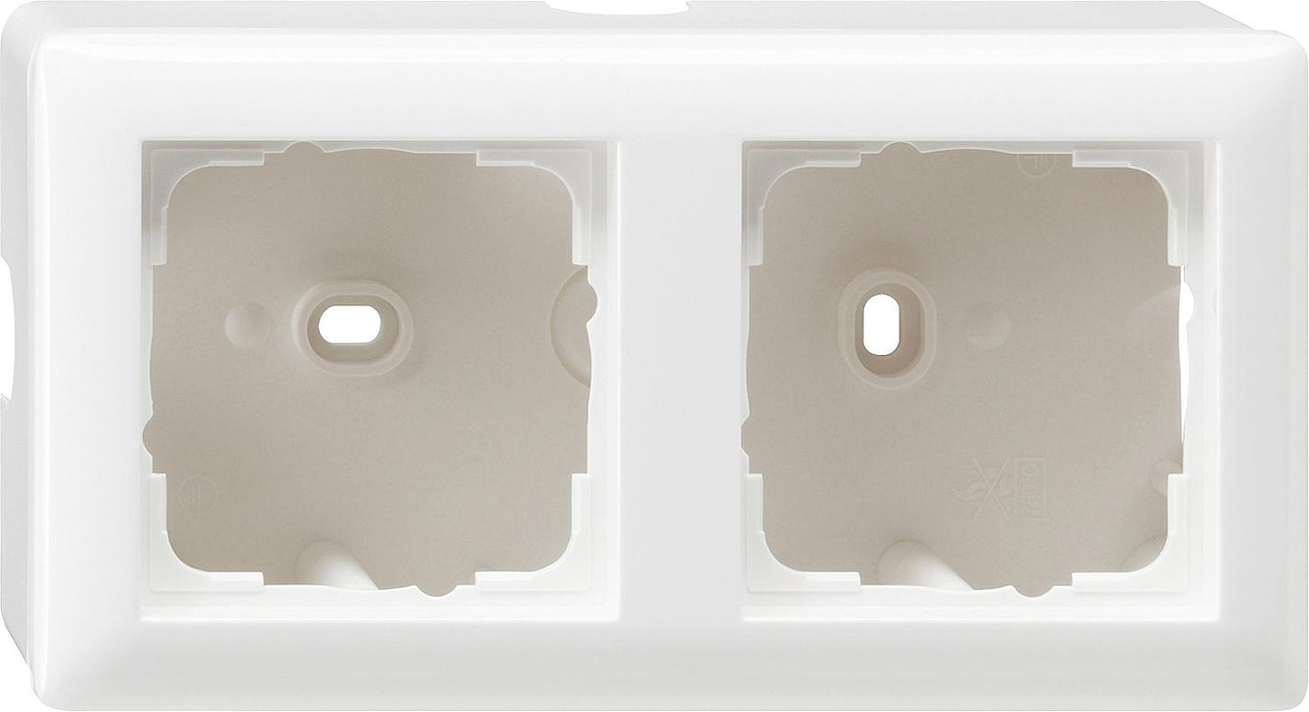 Gira Standard 55 2-gang surface-mounted housing, pure white glossy, IP20, 1 piece