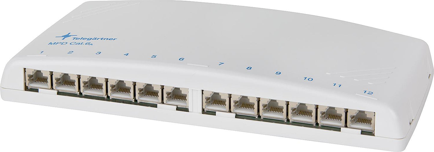 Mini distribution box MPD12-HS K Cat.6A(IEC), light grey